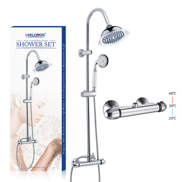 Chrome Classic Bell Legend Design Wall Mount Shower Faucet Bath Set