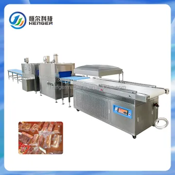 Electric Chicken Heat Shrink Packaging Machine with PE Film Shrinking Tunnel