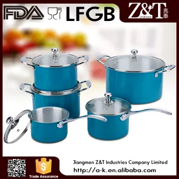 china market 10pcs aluminum kitchen set with glass lids