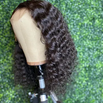 Deep Wave Bob Wig Human Hair Hd Full Transparent Lace Front Wig Cheap Raw Indian Virgin Human Hair Lace Frontal Wig For Women