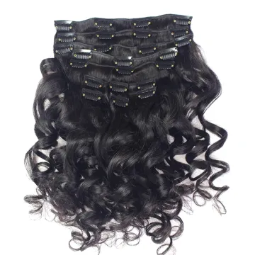 Loose Wave Clip In Human Hair 8A Curly Virgin Brazilian Remy Hair clip in hair extension