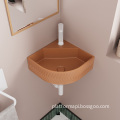 Wholesale High-Quality Triangular Concrete Basins - Orange Wall-Mounted Corner Bathroom Basin