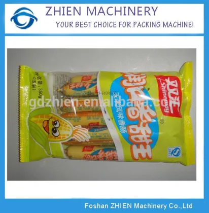 horizontal flow automatic ham sausage pillow wrapping machine
