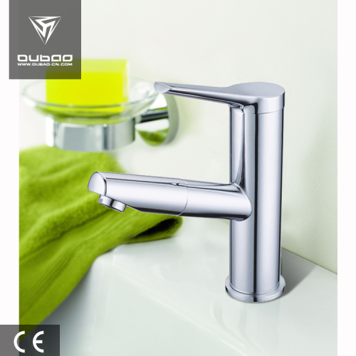 Single lever deck mounted basin mixer faucet