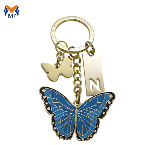 Metal butterfly shape keychain for anniversary gift