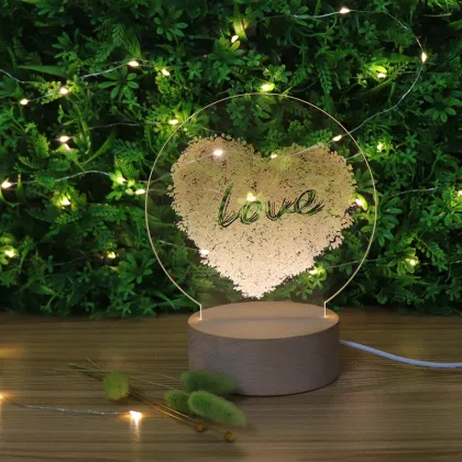 Custom Creative USB Cable 3D Love Heart Night Light - Wedding Gift