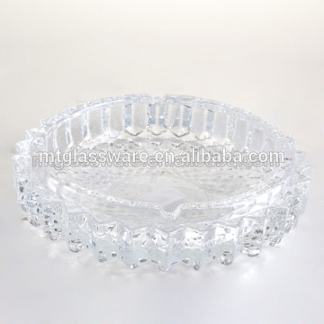 Clear crystal solid glass round ashtray
