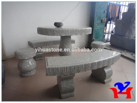 Stone table & chair used in garden