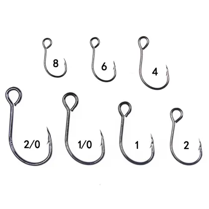High Carbon Steel Big Eye Single Fish Lure Hooks for Carp Fishing Tackle