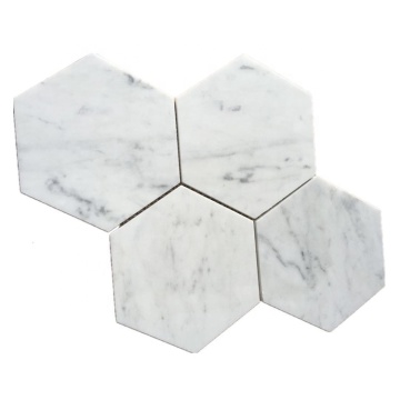 Dth Stone İtalya Carrara Beyaz Mermer 6 inç Hexagon Mozaik Kiremit