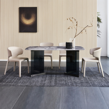 GOLD UND LUXURY DINING SET: 6 Stühle &amp; moderne Tischsammlung