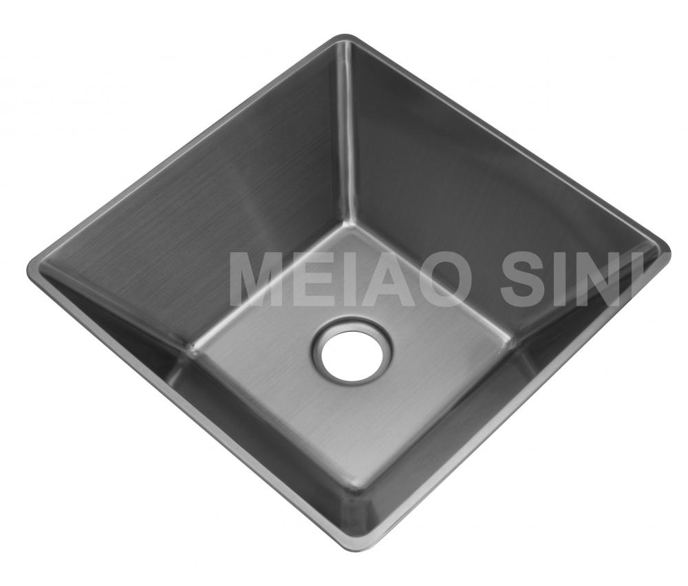 Venta caliente Acero inoxidable Fregadero de baño negro hecho a mano