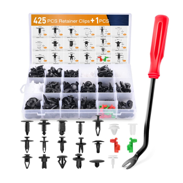 425 Pcs Car Body Retainer Clips Set - Tailgate Handle Rod Clip Fastener Remover Auto Push Pin Rivets Door Trim Panel Clips