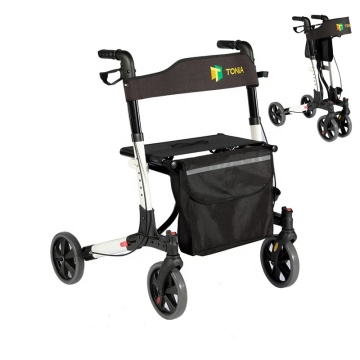 Aluminium Lightweight folding Rollator Walker For Elderly