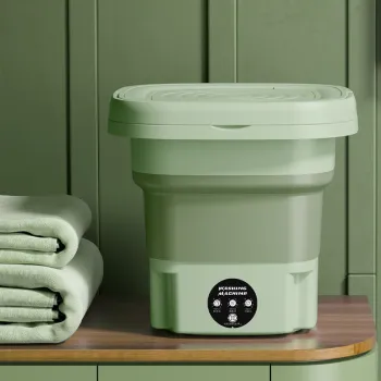 15 Mins Fast Laundry: Mini Folding Portable Washing Machine with 8L Capacity