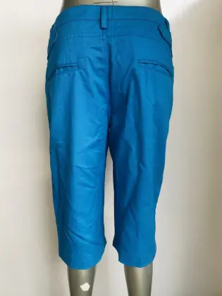 Blue Casual cotton middle pants
