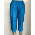 Blue Casual cotton middle pants