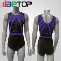 Leotardas de ginástica sem mangas com strass para meninas