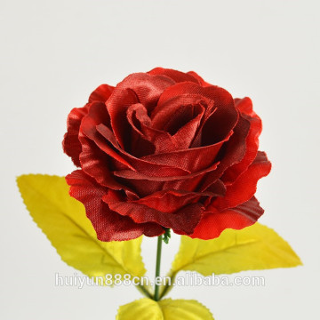 Low price festival decoration fabric open rose artificial flower wholesale