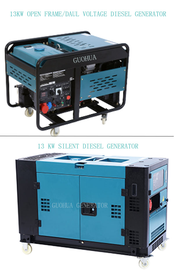 12kw / 13kw / 15kw / 20kw Silent Diesel Small Generator pour la maison