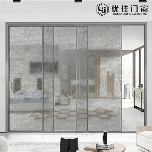 현대 장식 유리 미닫이 문