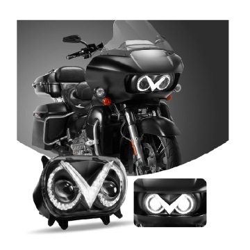 High Power LED Auxiliary Headlight for Yamaha Harley Davidson - Bright White 12V 75W High Low Beam