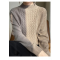 Loose casual jumper with half high neck