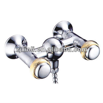 Hochwertige Dual -Hebel -Messing -Duschhahn, Polnische und Chromfinish