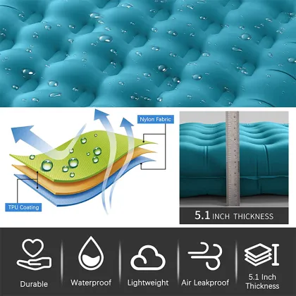 Ultralight Waterproof 40D Nylon Foam Sleeping Pad for Camping Family