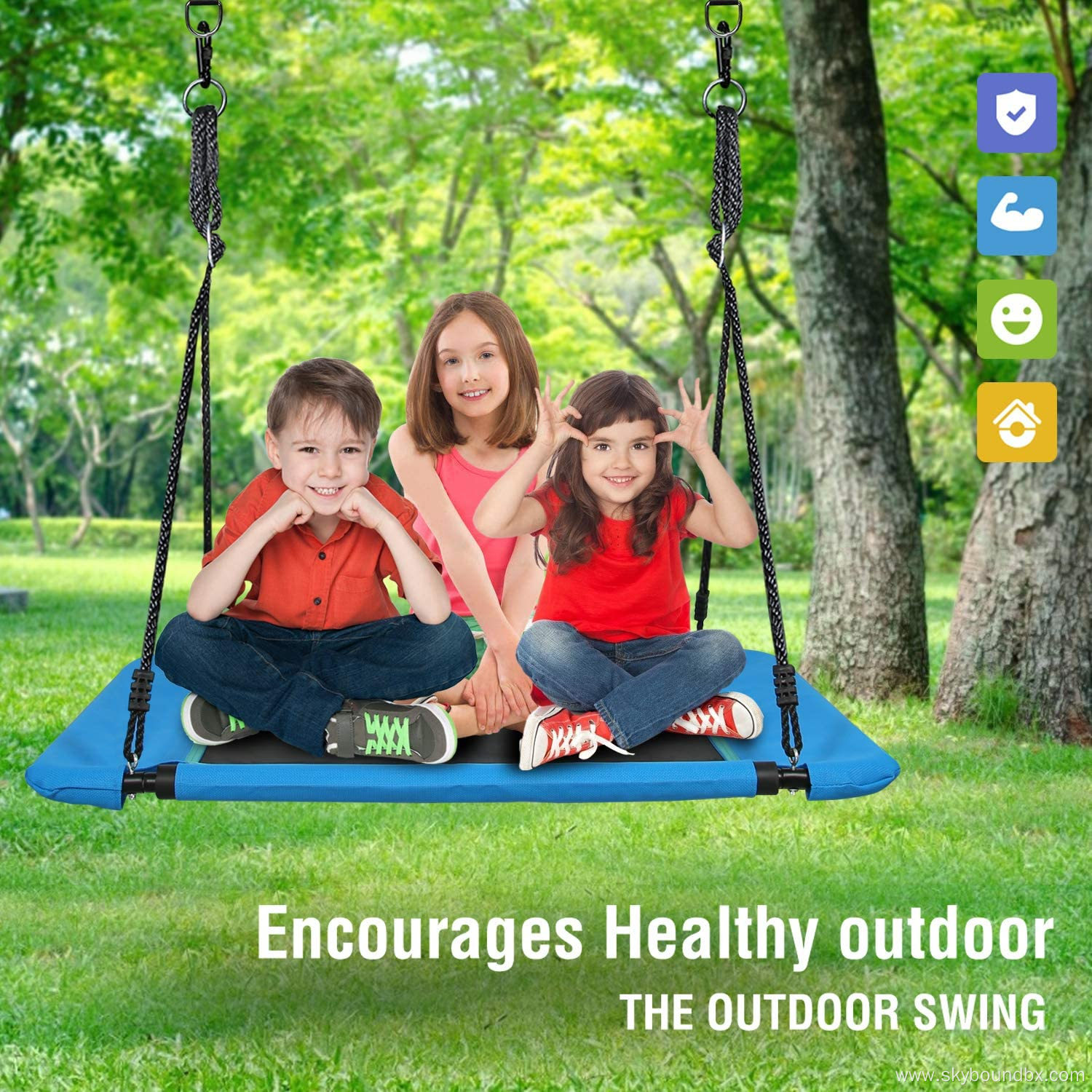 Rectangle Children Swing Outdoor Hanging Swing