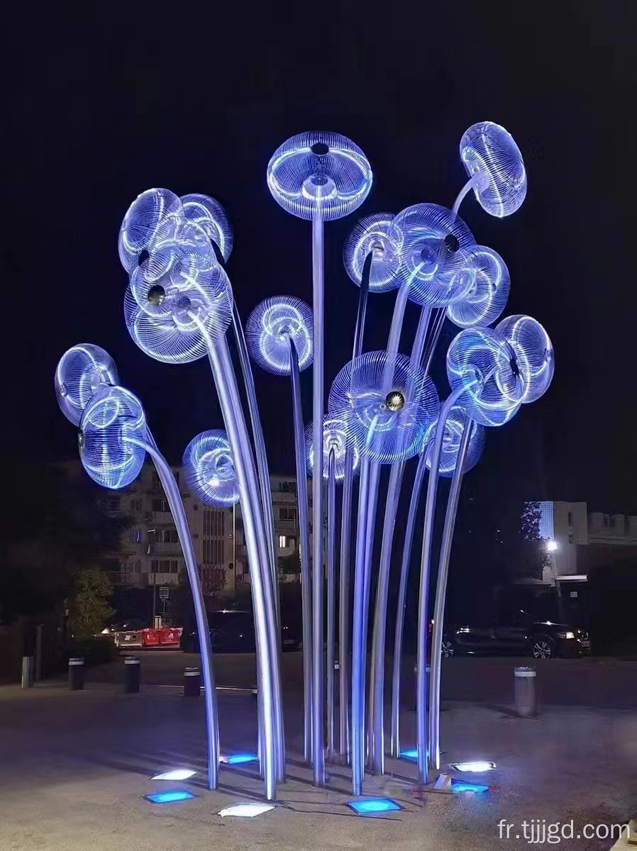 Sculpture de méduse en acier inoxydable extérieur