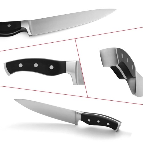 Quality stainless steel kitchen knife set with block