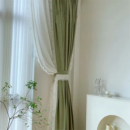 Green French Manageable High Shading Cashmere Curtains