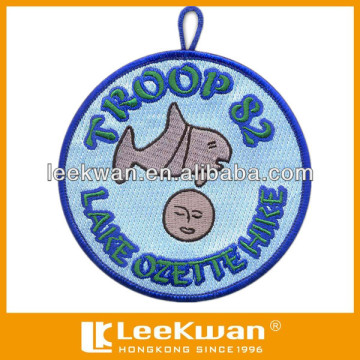 DIY blue fish embroidery coaster patch
