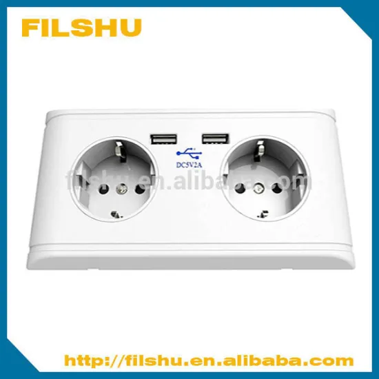 German standard Schuko Socket Outlet with 2.1A USB Power Charger Socket