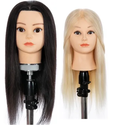 First Beauty Training Mannequin Head Training Dummy Doll Head Black Mannequin Human Hair 100% Human Virgin Hair Remy Hair Female