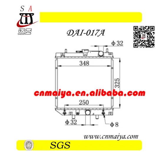 CHARADE/PYZAR G201S' 1993-1998 for pa66 gf30 radiator