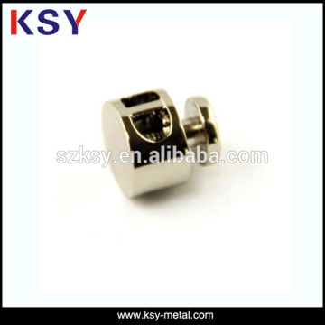 2- hole custom metal stopper with clothing