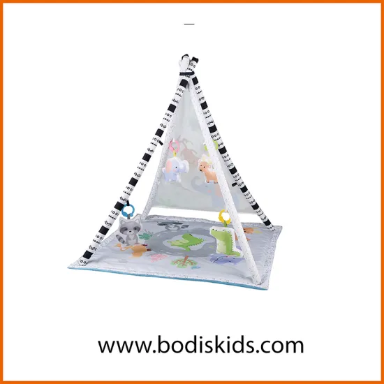 New product soft plush cartoon foldable multifunctional baby tent play mat gym educational toy
