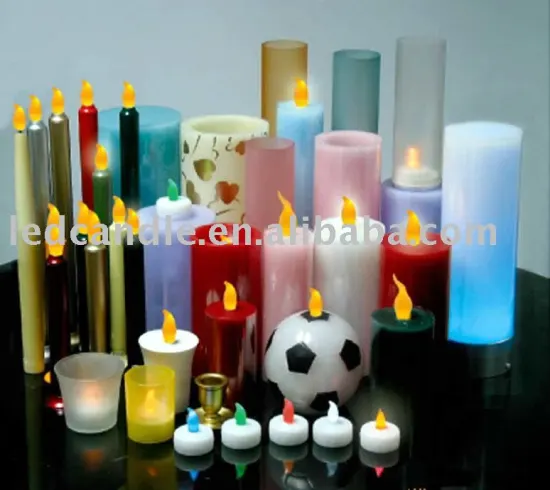 Led gel wax light sensed color changing candle light