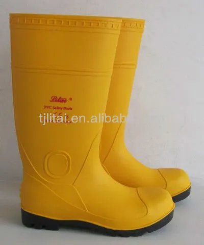 safety pvc rain boots with steel toe for miner