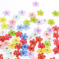 100pcs 10mm Resin Flower with Rhinestone Flatback Transparent Cabochon for Kids Girls DIY Jewelry Nail Art Decor Beads Crafts