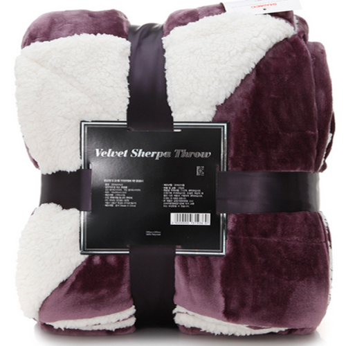 wholesale thick black sherpa throw blanket in lambswool