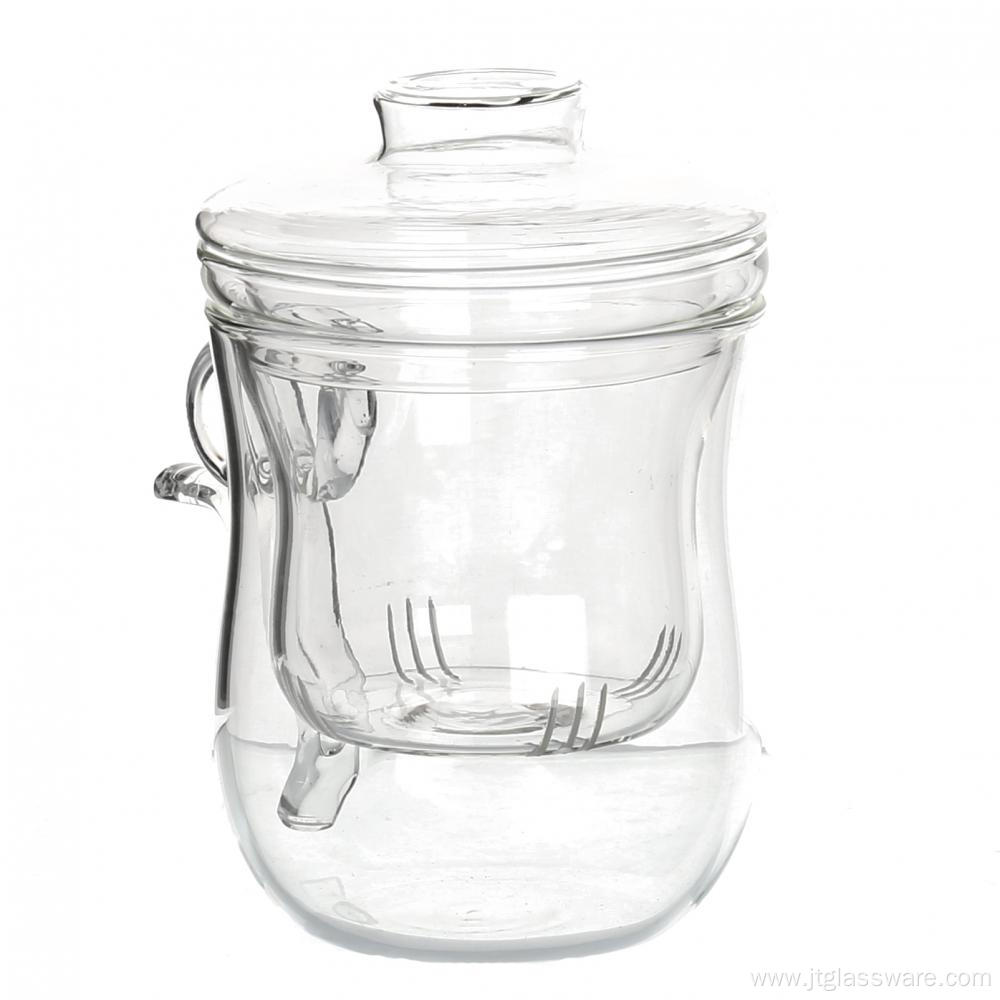 Clear Drinking Glass Tea Cup With Infuser And Handle