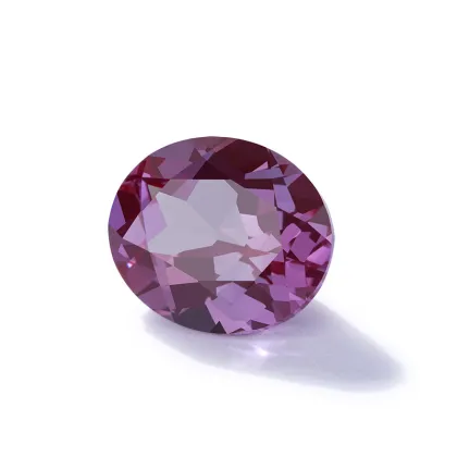 High-Quality Lab Grown Red Yttrium Aluminium Garnet Oval Gemstone Ring for Women