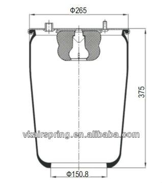 DAF 0513985 836MB Rubber air shock absorber/ DAF air ride suspension system air spring without piston