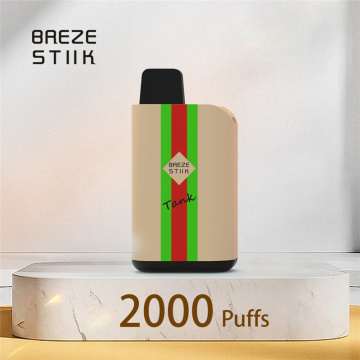 최고의 교체 가능한 일회용 vape pod 2000 Puffs Breze