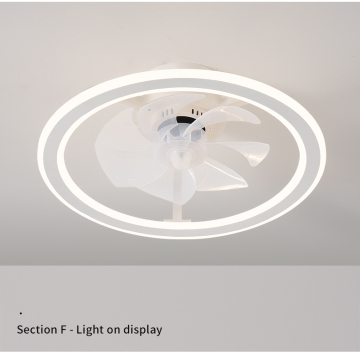 White Recessed Blade LED Ceiling Fan with Remote Control and Lamp