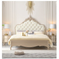 Bed de madeira maciça de estilo creme francês 1.5