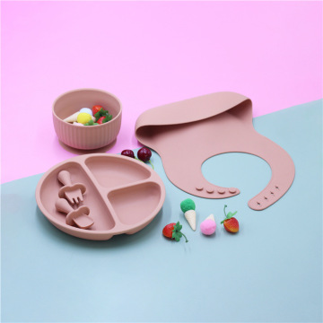 Silicone plate and spoon and fork set